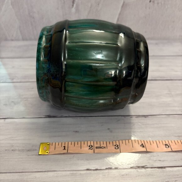 Blue Mountain Barrel Mug with Handle Drip Glaze Redware Mid Century (SKU: 189MI) - Picture 5 of 8